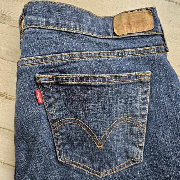 Levis 515 Bootcut Jeans Womens Size 14 Short Blue Stretch Denim 34x30.5 - Picture 2 of 9